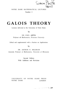 GALOIS THEORY