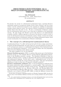 brouwer`s intuitionism as a self-interpreted mathematical theory