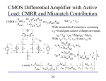 CMOS Differential Amplifier with Active Load: CMRR and Mismatch