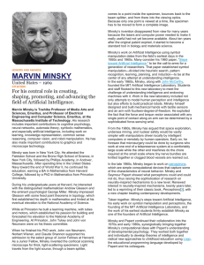 marvin minsky - Division of Social Sciences