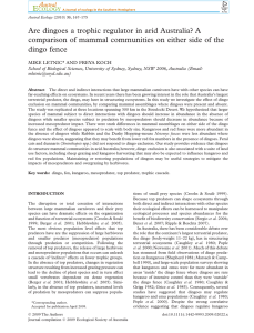 Are dingoes a trophic regulator in arid Australia? A comparison of