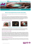 Recurrent Superficial Corneal Ulceration OCULAR CONDITIONS