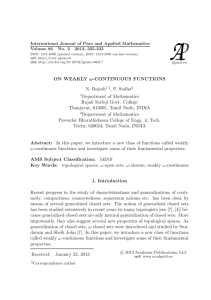 ON WEAKLY ω-CONTINUOUS FUNCTIONS N. Rajesh1 §, P