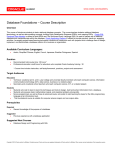 Database Foundations – Course Description