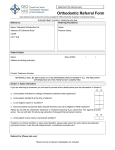 Orthodontic Referral Form