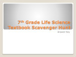7th Grade Life Science Textbook Scavenger Hunt
