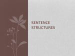 Sentence sTructures