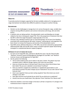 warfarin: management of out-of-range inrs