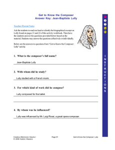 Get to Know the Composer Answer Key: Jean
