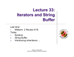 Lecture 33: Iterators and String Buffer
