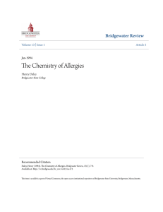 The Chemistry of Allergies - Virtual Commons