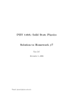 PHY 140A: Solid State Physics Solution to Homework #7