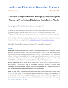 Assessment of Thyroid Function Among Hypertensive Pregnant