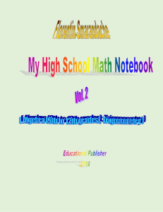My High School Math Notebook, Vol. 2