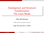 Development and Structural Transformation: The Lewis Model