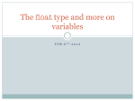The float type and more on variables