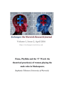 Fiona, Phyllida and the `F`-Word: the theatrical practice(s) of women