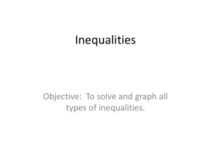 Inequalities - Souderton Math