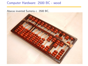 Computer Hardware: 2500 BC - Computer Science and Engineering