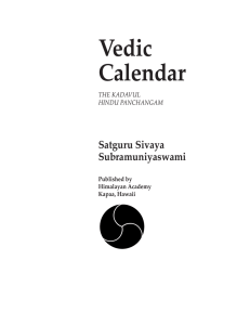 Introduction to the Hindu Calendar