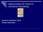 Snake Oil: Direct-to Consumer Advertising