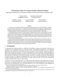 A Performance Study of a Large-scale Data Collection Problem 1