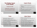 Relative Speed of the Planets: UAC 2008