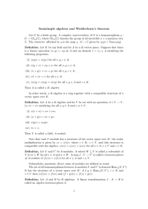 Semisimple algebras and Wedderburn`s theorem