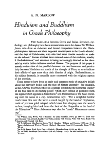 Hinduism and Buddhism in Greek Philosophy