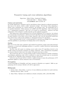 Parameter tuning and cross-validation algorithms