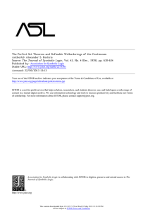 The Perfect Set Theorem and Definable Wellorderings of the