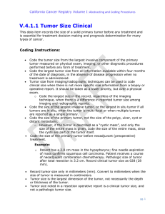 V.4.1.1 Tumor Size Clinical - California Cancer Registry