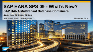 SAP HANA SPS 09 - What`s New? SAP HANA Multitenant Database