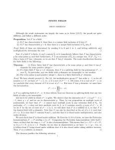 FINITE FIELDS Although the result statements are largely the same