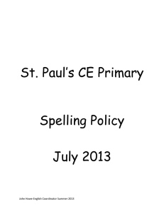 Spelling policy - St Pauls Ryhope