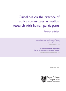 Guidelines on the practice of ethics committees 4th ed