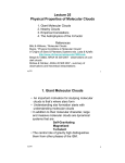 Lecture 25 Physical Properties of Molecular Clouds 1. Giant