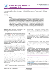 International Branding Strategies of Global Companies: A case
