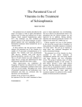 The Parenteral Use of Vitamins in the Treatment of Schizophrenia
