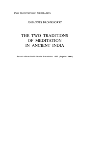 Two Traditions of Meditation in Ancient India