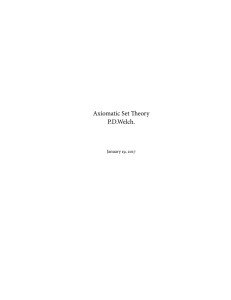 Axiomatic Set Teory P.D.Welch.