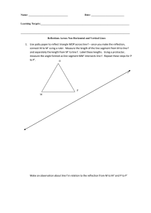 1. Use patty paper to reflect triangle MOP across line f – once you