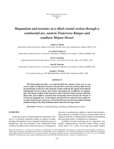 Magmatism and tectonics in a tilted crustal section through a