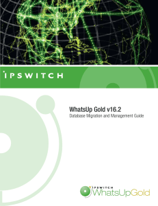 WhatsUp Gold v16.2 Database Migration and Management Guide