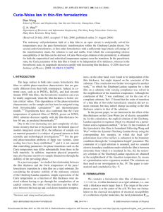 Curie-Weiss law in thin-film ferroelectrics
