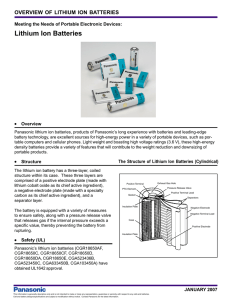 Lithium Ion Batteries Overview