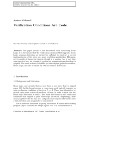 Verification Conditions Are Code - Electronics and Computer Science