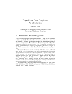 Propositional Proof Complexity An Introduction