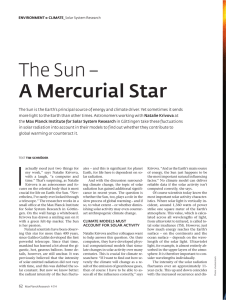 The Sun – A Mercurial Star - Max-Planck