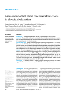 Assessment of left atrial mechanical functions in thyroid dysfunction